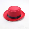 Wide Brim Hats Bucket Father uses simple faux wool mens black gentleman flat top bowler hat concave head wearing jazz bucket woman cap 230822