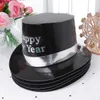 8 pièces chapeaux de fête de bonne année papier paillettes 2021 chapeau drôle pour 2021 fête du nouvel an Cotusme faveurs accessoires photo jaune HKD230823