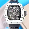 Richarder milles montre de luxe Richardesmille automatique Milles Rm11-03 montres mécaniques multifonctions blanc 7L92
