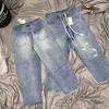 Men s jeans strålar denim japansk stil tvättad dragkammare baggy avsmalnande för män 22SS 230823