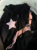 رجال الرجال للرجال Sweatshirts y2k نساء خمر الشارع الكوري الشارع zip up Star Hoodies Harajuku Zipper Jackets Kpop Hip Hop Sweatshirt Tops Coats Complession 230822