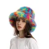 Cappelli larghi secchio secchio inverno inverno pelliccia faux per donne tappi per esterni per pile morbida pescatore pescatore fluffy aserzatore di allevamento di sci da sci 230822 230822