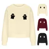 Women's Sweaters Halloween Personalized Printing Fashion Sweater Loose Size Women Boys Pullover Set Fleece Lined Hoodies For