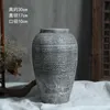 Jingdezhen wazon ceramiczny ciemnoniebieski vintage chiński tradycyjny wazon dekoracja domowa gliniana wazon drobna szorstka powierzchnia mebli HKD230823