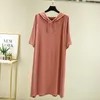 Feestjurken 2023 Vintage zomer damesjurk casual lange mouw hoodies sweatshirt a-line maxi sundress vestido feminino