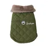 Dog Apparel Winter Coat Cold Weather Outfit Warm Fleece Lined Jacket With Fur Collar Windproof Puppy Vest Pet Clothing