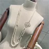 sweater chain Pendant Necklaces For Lady Women ccity brand jewelry designer luxury C logo autumn and winter Choker pearl long-chain 88