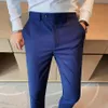 Men's Suits Men's & Blazers High Quality Men Dress Pants Autumn Korean Slim Fit Casual Office Trousers Ankle Length Busi223Y