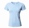 LU Yoga respirant lâche séchage rapide à manches courtes vêtements de yoga beauté dos mandrin danse formation course sport fitness vêtements femme vêtements de sport