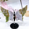 Dekoratif figürinler doğal okyanus jasper kelebek kanatları mini kristal el sanatları iyileştirici değerli taş kız doğum günü ev dekorasyon 1pair