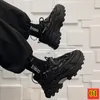 Height Increasing Shoes Winter Warm Plush Fur Sneakers Men Lace Up Casual Shoes Height Increased Sports Trainers Black Tenis Shoes Male High Heels 230822