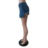 Dames shorts cinessd 2023 topkwaliteit asymmetrische zoete pure kleurmeisje super korte hoge taille afslanke denim rok heupbroeken