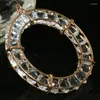 Pendant Necklaces Fashion Rhinestone Beads Crystal Pendants Copper Plated Arc Circle Cage 30mm 50mm Diy Jewelry 2/pcs B890