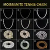 Vendite dirette Gra Vvs Moissanite 10k Solid Gold Bead Catena da tennis 3mm 4mm 5mm Collana Bracciale Uomini e donne Gioielleria raffinata