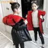 Down Coat New children winter velvet jacket waterproof parkas warm outerwear hooded coats for girls Outwear Leather Snowsuit windbreaker J230823