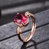 Wedding Rings S925 Silver High End Simple Oval Elegant Red Tourmaline Colorful Treasure Fashion Engagement Ring Personalized Jewelry