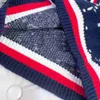 designer kids cardigan fashion Grid letter jacquard baby sweater Size 90-140 CM Long sleeved V-neck Knitted Jacket Aug22