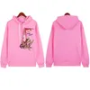 Herrtröjor designer hoodie mens märke rosa björn grafisk tee street alfabet stänk bläck kvinnor vinkel hoodys trend plus tröjor 8whu