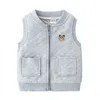 Gilet garçon gris 28 ans gilet pour enfants Cardigan coton avec poche gilets sans manches vêtements vêtements d'école d'hiver bleu marine 230822