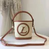 2023top Original Single Bucket Bag M59962 Vävt broderdesigner Straw Bag Mobiltelefon Bag Red Packet Cosmetic Bag stor kapacitet Raffia Beach Bag Black Red Logo