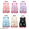 Rugzakken Wiel School Backpack For Girls Kids Verwijderbare schooltassen waterdichte kinderen trolley tassen schattige rollende schoolboektassen meisjes 230823