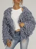 Abrigo de moda Herstory de piel sintética para mujer Otoño Invierno suéter con flecos de felpa tejido Top mujer abrigo mujer invierno 230822