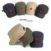 BERETS CHRLCK Casual Cotton Flat Top Hat Regolabile Pentagramma Capsini militari uomini uomini Cadetti Cadet Army Design unico Design Vintage Four Seasons 230822