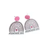 Acrylic Apple Rainbow Cute Earrings Vibrant Girl Earrings For Teachers' Day