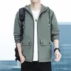 Men's Jackets Spring Autumn Hooded Men Outdoor Causal Outerwear Coats Mens Solid Slim Fashion Streetwear Windbreaker Bomber Jacket Man