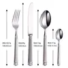 Bright 304 Stainless Steel Hushåll Western Food Cutlery Set Steak Knife and Fork Spoon Mirror Thicked Handle Tabellery HKD230812