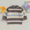 Pullover 03y Sweter Sweter dziecięcy dzianin Autum Winter Boy Girl Ubranie okrągła szyja Kid Owezyjna odzież maluszowa 230823