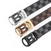 Online men's automatic buckle belt cheap letter plaid belt business casual belt