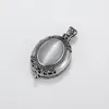 Hänge halsband mode oval locket halsband damer vintage silver färg öppningsbar elegant fest smycken julklapp grossist