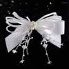 Haarklammern Koreanisch-Stil Mori süße Braut Bogen Bug Haarnadel Perlene exquisite Kopfschmuck Hochzeitszubehör