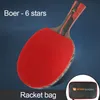 Bord Tennis Raquets Boer Rackets 6 stjärnor Ayous 52 lager Trästruktur med Racket Bag 76 230822
