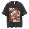 女性のTシャツアニメBaki Haman TシャツHARAJUKUヴィンテージ100％コットンウォッシュTシャツ男性ヒップホップストリートウェア特大Tシャツ230823