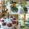 Faux floralgrüne 12 PCs künstliche tropische Palmblätter falsches Werk für Hawaiian Luau Theme Home Garden Party Dekor Jungle Beach Tabelle 230822
