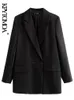Kurtki damskie kpytomoa moda moda podwójnie piersi zużycie płaszcz blezerowy vintage długie kieszenie na długie rękawy żeńskie eleganckie odzież wierzchnia elegancka veste femme 230823