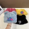 Beanie Skull Caps Pin Sticker Lamb Cashmere Bear Ear Cap Y2K Diamond Love Pullover 230822