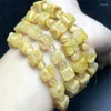 Bangle Natuurlijk Golden Rutilated Quartz Cube Bracelet Crystal Healing Stone Fashion Gemstone Women Sieraden Geschenk 1 stks