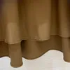 الخريف الأسود / الكاكي النقيض لون فستان من قطعتين بطول طويل الأكمام معطف صفيرة الرقبة عالية الخصر بيكلوم منتصف العقد