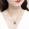 Kedjor Ihues Luxury Heart Red Crystal Pendant Necklace For Women Fashion Jewelry Anniversary Birthday Mother Day Gift