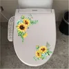 Pegatinas de pared Etiqueta de ratán de flor de girasol extraíble para gabinete de refrigerador Inodoro de vidrio Calcomanías de bricolaje Arte Mural Decoración para el hogar 230822