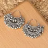 Dangle Earrings Retro Hollow Bell Pendant Drip Oil Alloy Earring Jewelry Turkish Tribal Silver Color for Women Orecchini