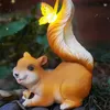 Garden Decorations Home Decoration Solar Resin Animal Ornaments Outdoor Courtyard Lawn Landscape Cute Squirrel Night Light Handmade Crafts