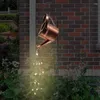 Decorações de jardim Solar água leve pode com luzes em cascata decoração ao ar livre decoração de cobre fada quintal romântico