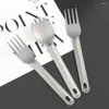 Dinnerware Defina a liga de titânio liga ao ar livre de viagem portátil utensílios de mesa longa alça de cozinha suprimentos de cozinha