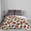 Blankets Roses Flower Tattoo Pattern Oldschool Design Printing High Qiality Warm Flannel Blanket Rose Flowers