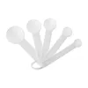 Measuring Tools 5Pcs/set Spoon White Plastic Teaspoon Tablespoon Utensil Kitchen Tool