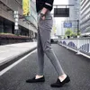 Summer Men Passar byxor Fashion 2022 Korean Slim Fit Business Plaid Pants Men Formal Match ALL ANKLE LÄNGD MENS DRESS PANTS L220702236A